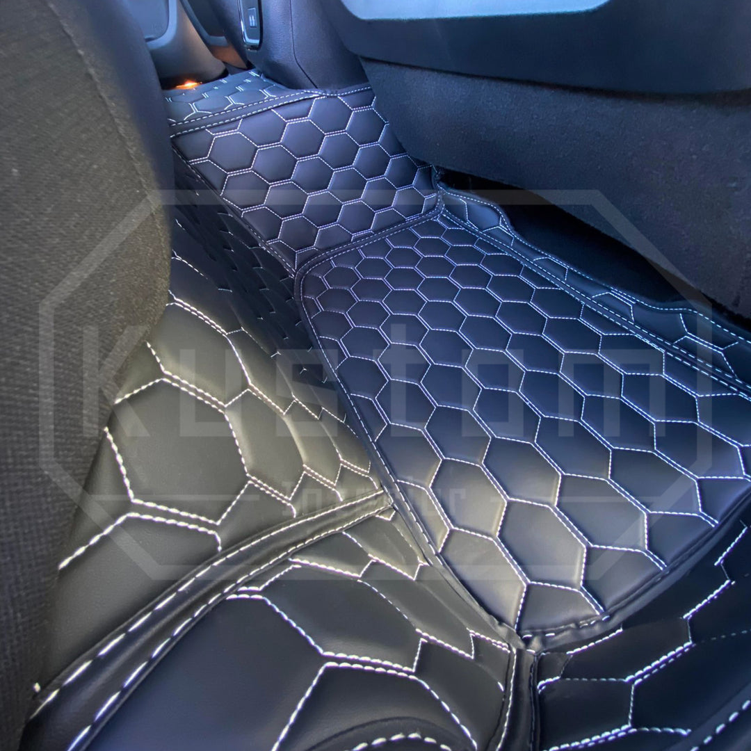 2015+ Dodge Charger Honeycomb Leather Floor Mat