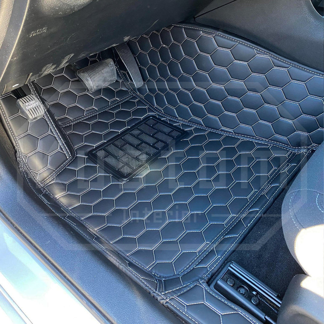 2015+ Dodge Charger Honeycomb Leather Floor Mat
