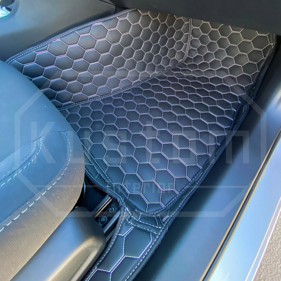 2015+ Dodge Charger Honeycomb Leather Floor Mat