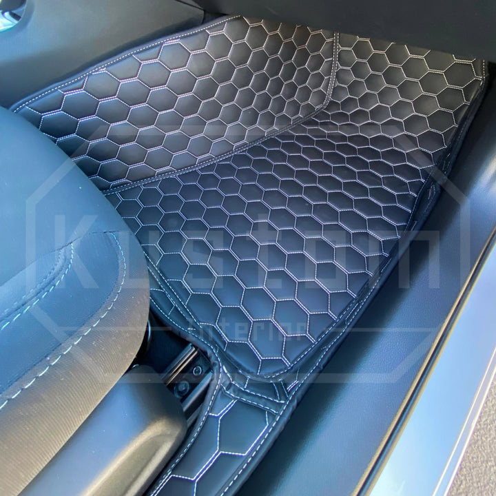 2015+ Dodge Charger Honeycomb Leather Floor Mat