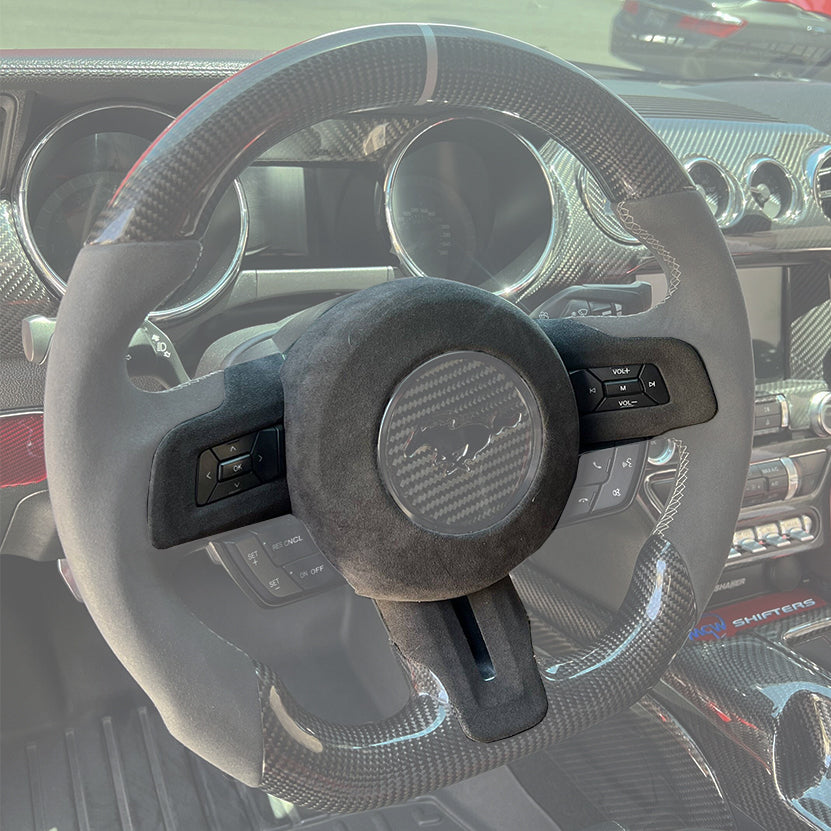 2015-23 Ford Mustang Alcantara (Suede) Steering wheel Trim