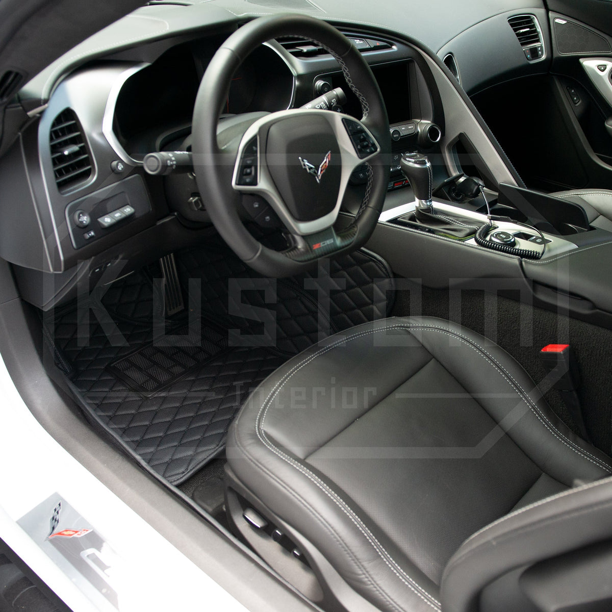 Chevrolet Corvette C7 Premium Custom Leather Floor Mats Liners