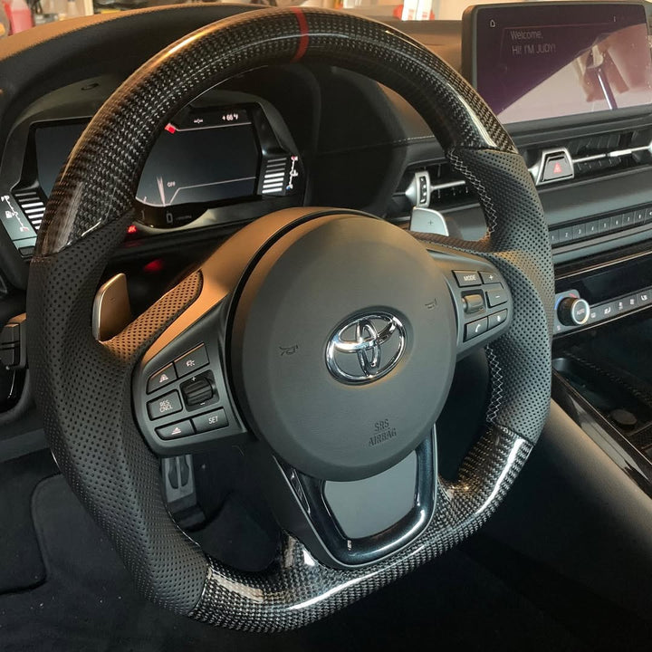 2020+ Toyota Supra Carbon Fiber Steering Wheel (Custom Order)