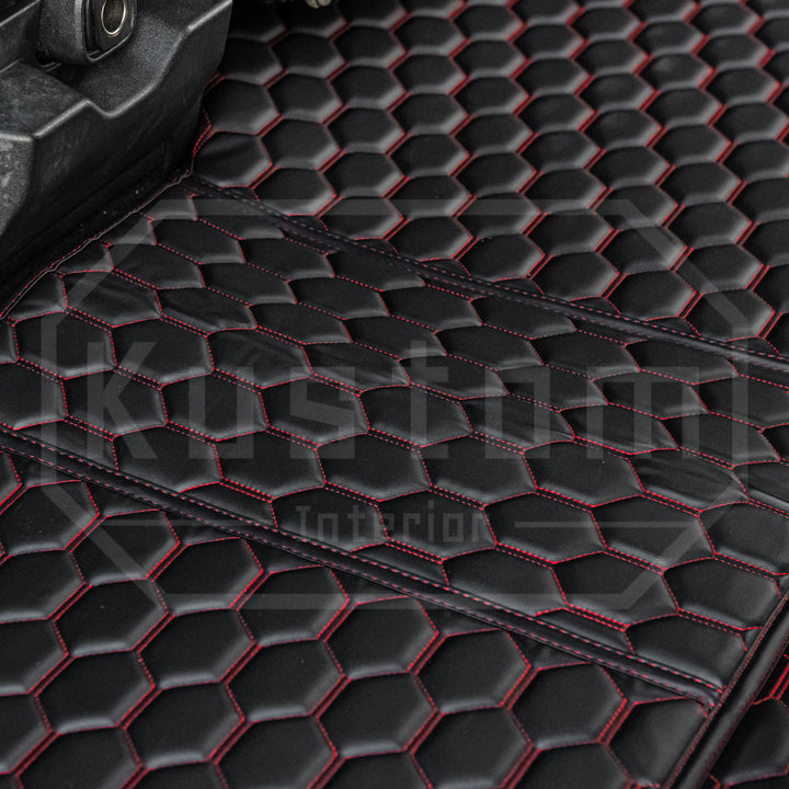 2015+ Ford F150 Premium Honeycomb Leather Floor Mat Liners