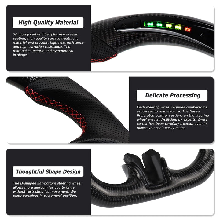 2015-23 Ford Mustang Carbon Fiber Steering Wheel (Custom Order)