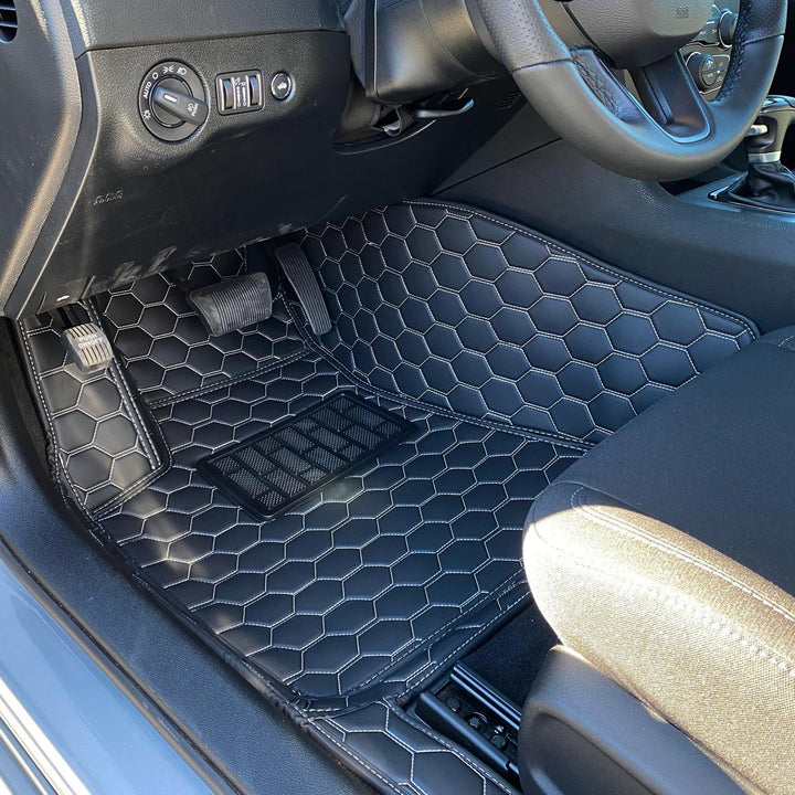 2015+ Dodge Charger Honeycomb Leather Floor Mat