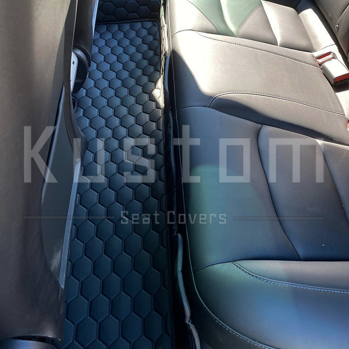 2017+ Tesla Model 3 Custom Honeycomb Leather Floor Mat Liners