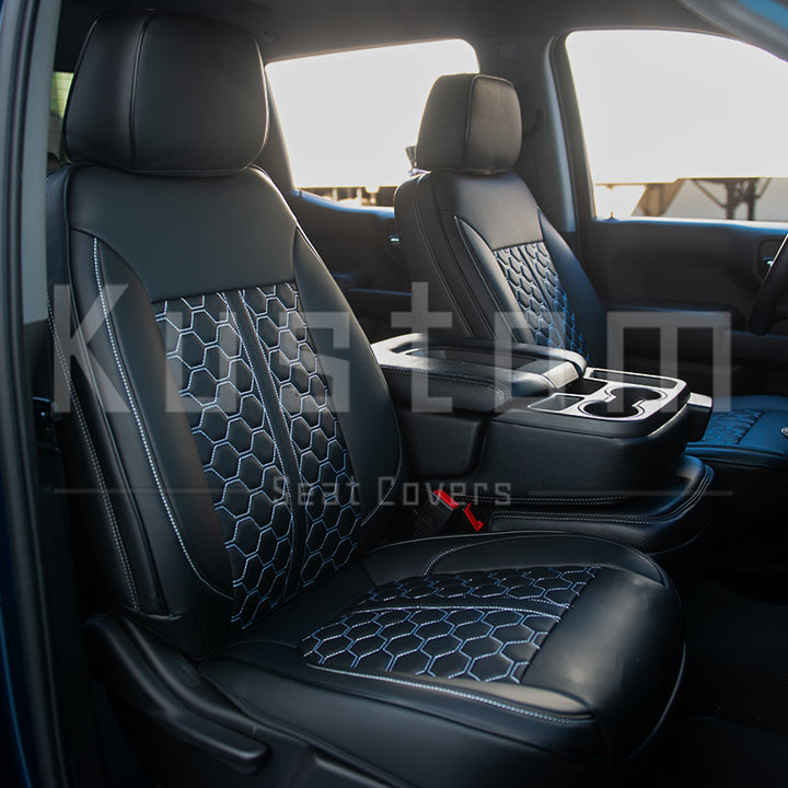 2019+ Chevrolet Silverado Premium Leather Seat Covers (Custom Order)