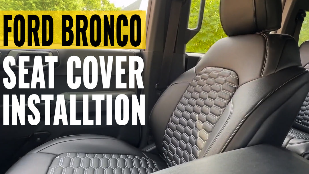 Ford Bronco Double Hex Stitching Seat Cover installation ft. @BareBackBroncos