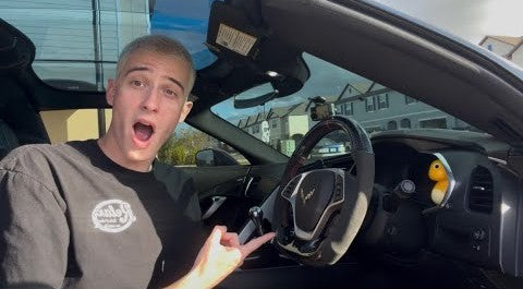 Corvette C7 with Carbon Fiber Steering Wheel Installation by @johnbwtf