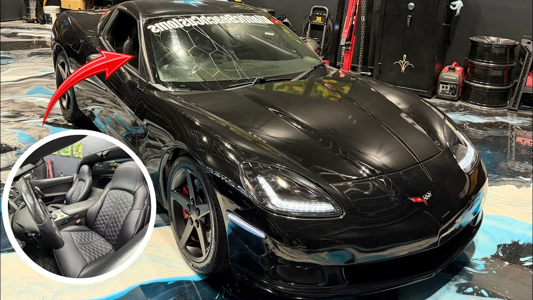 Corvette C6 Custom Leather Seat Covers Installation by @Atlanticbeachcustoms