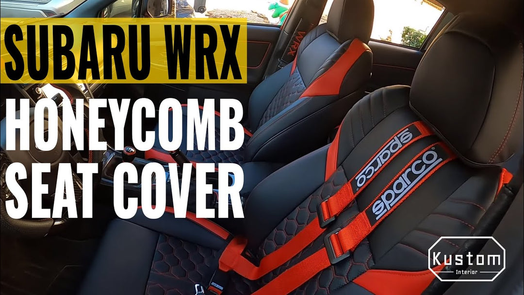 Kustom Interior | #Subaru #WRX Custom Honeycomb Interior #SeatCover installation ft. @WRXSNOWBOARDER