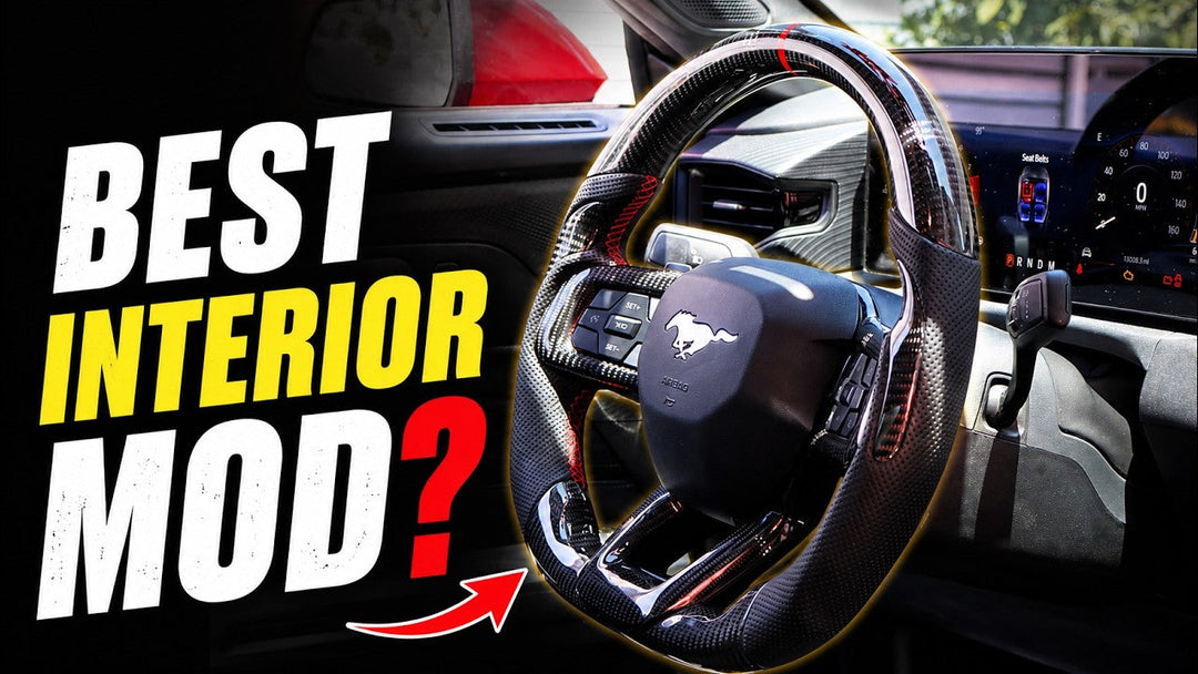 Ford Mustang S650 Carbon Fiber Steering Wheel Installation by @0MPGRUSH