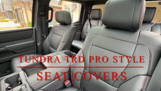 Toyota Tundra Custom Leather Seat Covers Installation by @dp_trdpro