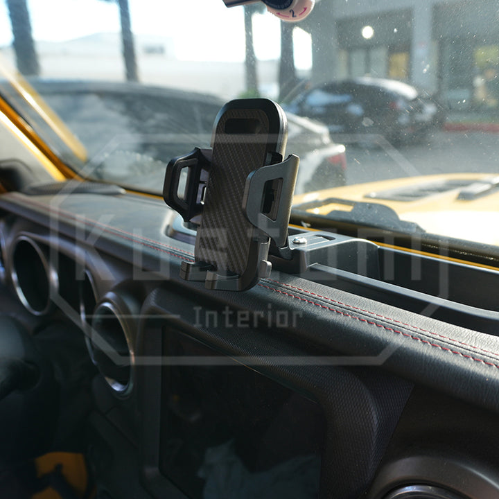 2019+Jeep Wrangler 4XE Hybrid Dash Panel Organizer Phone Mount