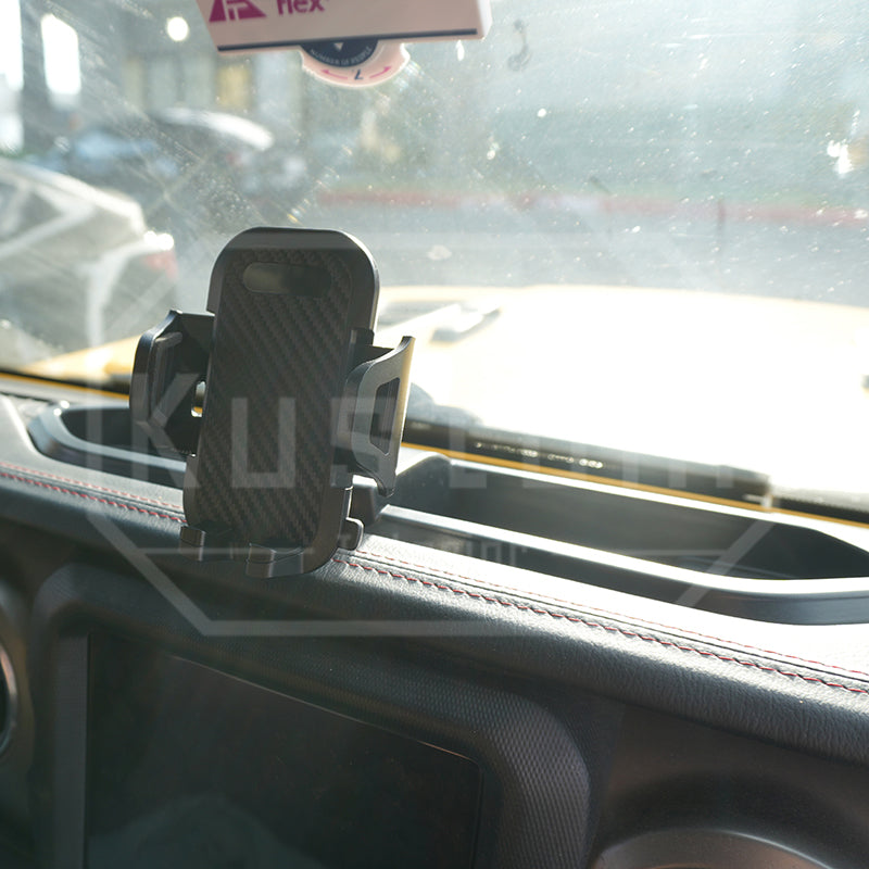 2019+Jeep Wrangler 4XE Hybrid Dash Panel Organizer Phone Mount
