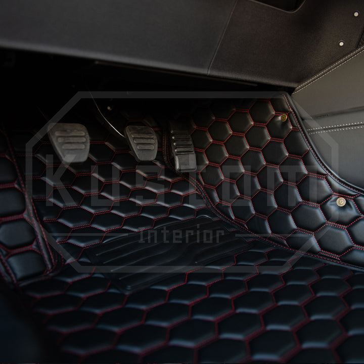 2015+ Ford Mustang Honeycomb Leather Floor Mat