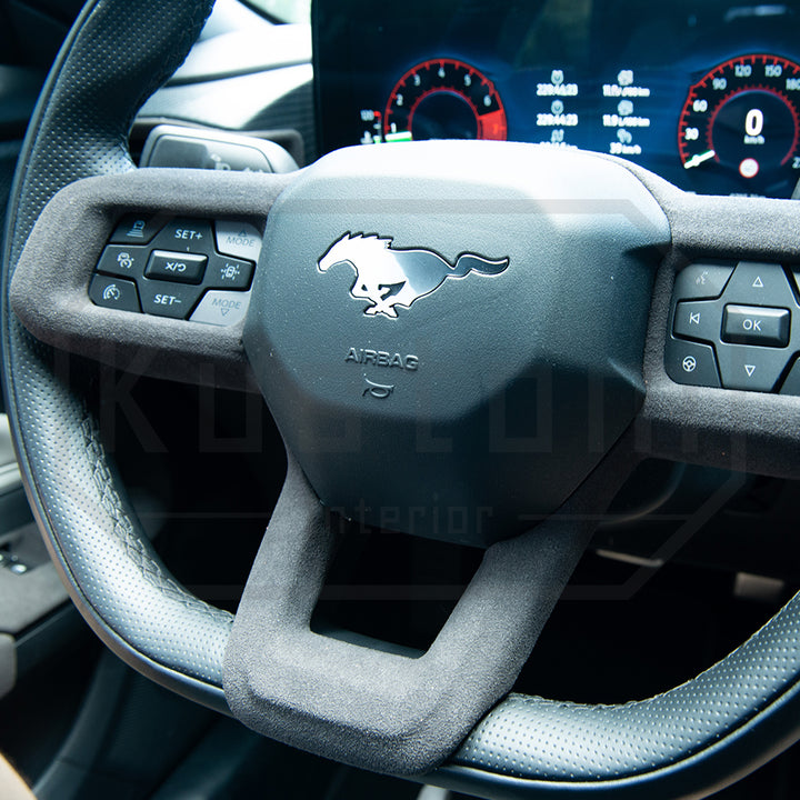 2024+ Ford Mustang Suede Leather Steering Wheel Trim Cover