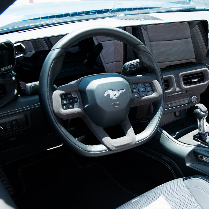 2024+ Ford Mustang Suede Leather Steering Wheel Trim Cover