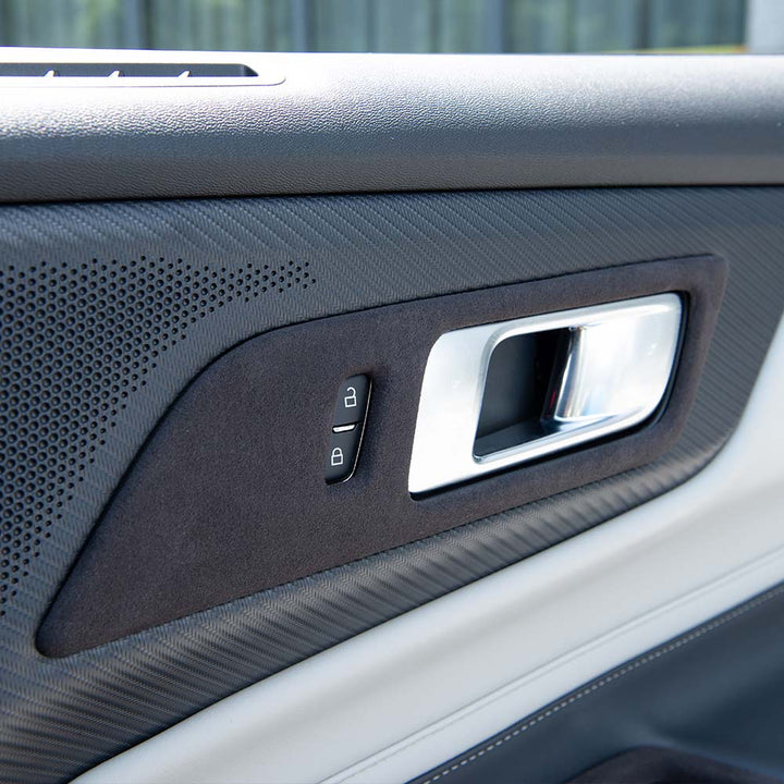 2024+ Ford Mustang Suede Leather Door Handle Lock Switch Trim