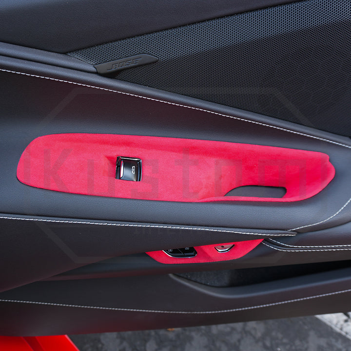 Corvette C8 Suede Leather Window Switch Control Panel Trim Cover