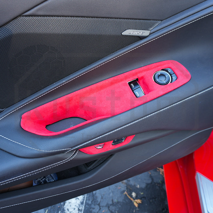 Corvette C8 Suede Leather Window Switch Control Panel Trim Cover