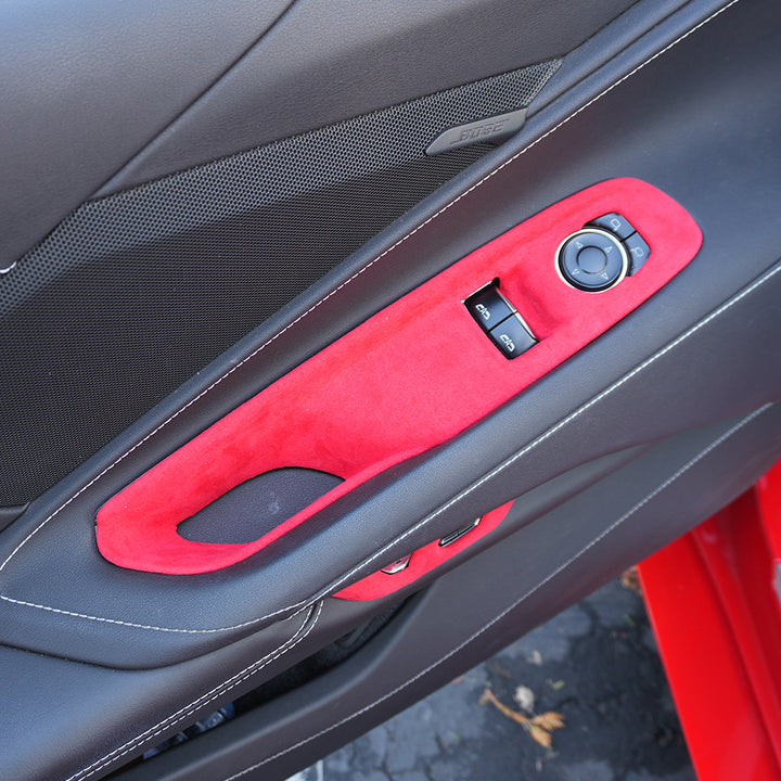Corvette C8 Suede Leather Window Switch Control Panel Trim Cover