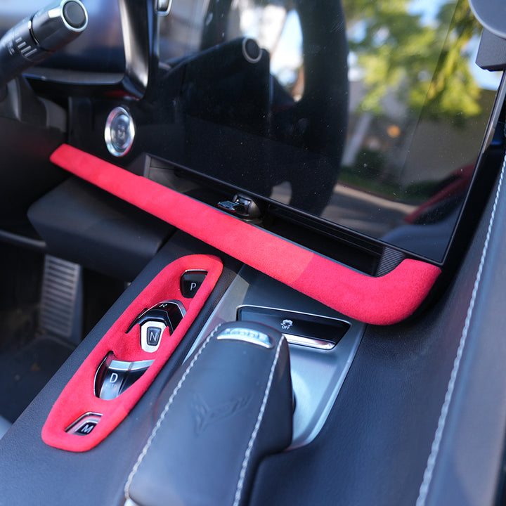 Corvette C8 Suede Leather Dash Air Vent Trim