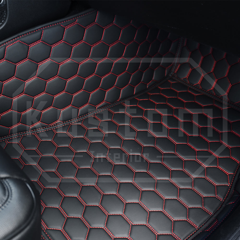 2015+ Dodge Challenger Honeycomb Leather Floor Mat