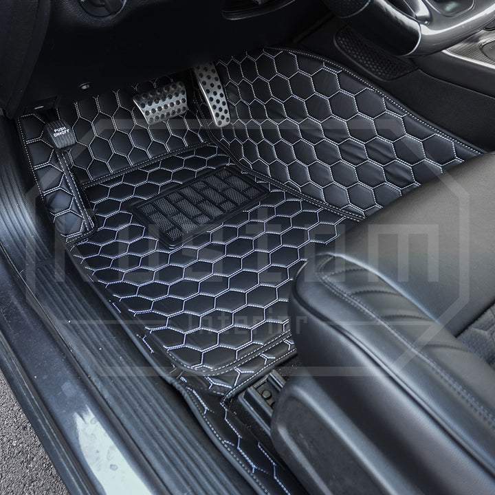 2015+ Dodge Challenger Honeycomb Leather Floor Mat