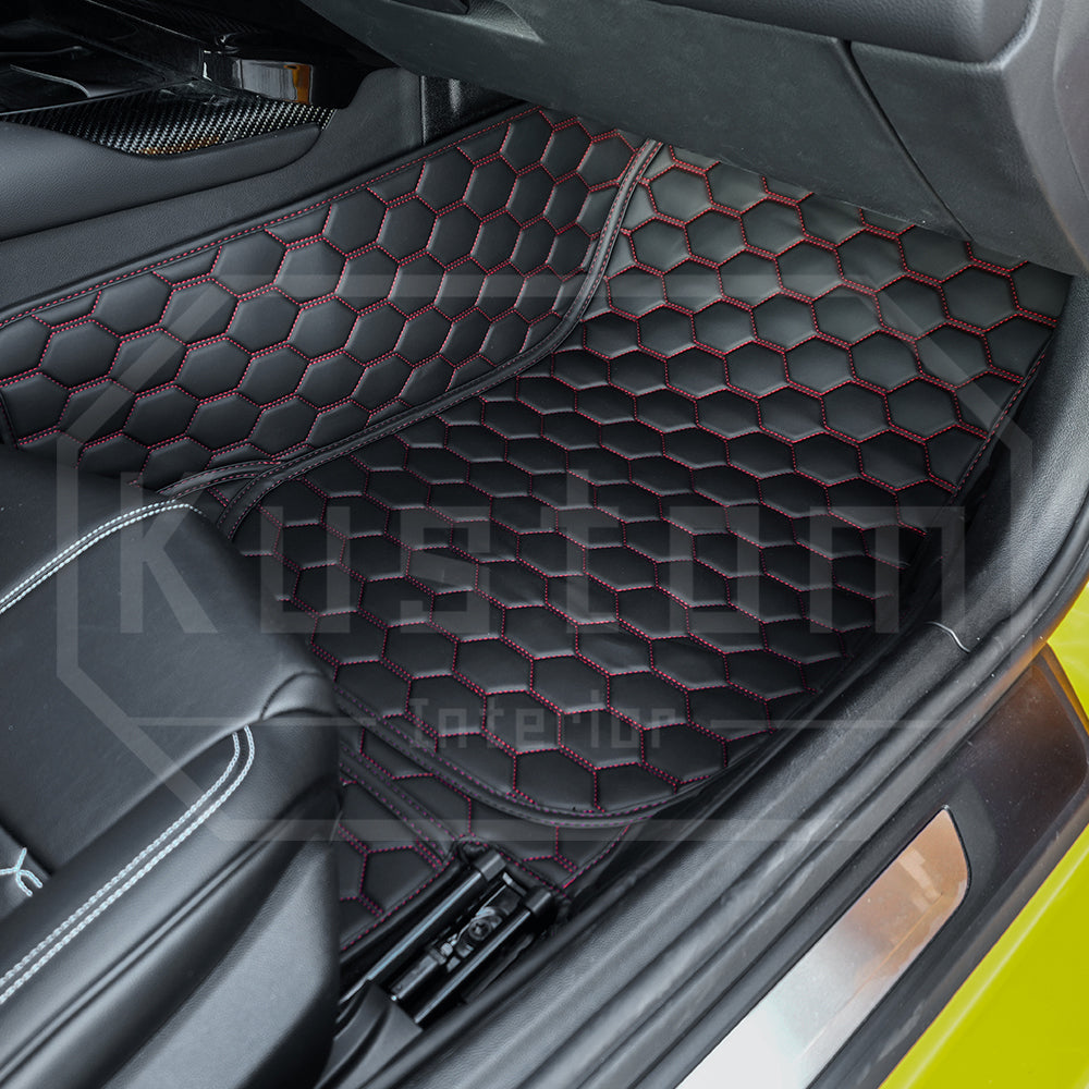 2020+ Toyota Supra Honeycomb Leather Floor Mat