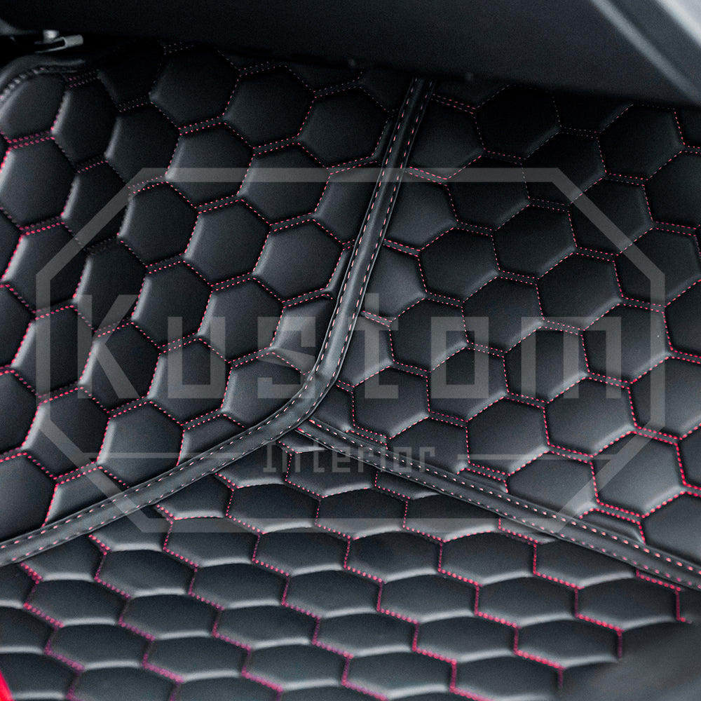 Corvette C8 Honeycomb Leather Floor Mat