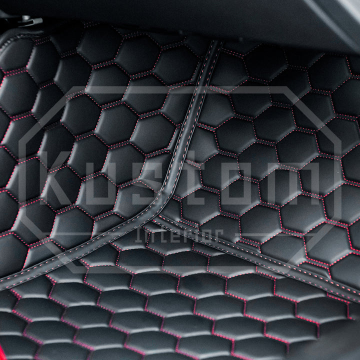 Corvette C8 Honeycomb Leather Floor Mat