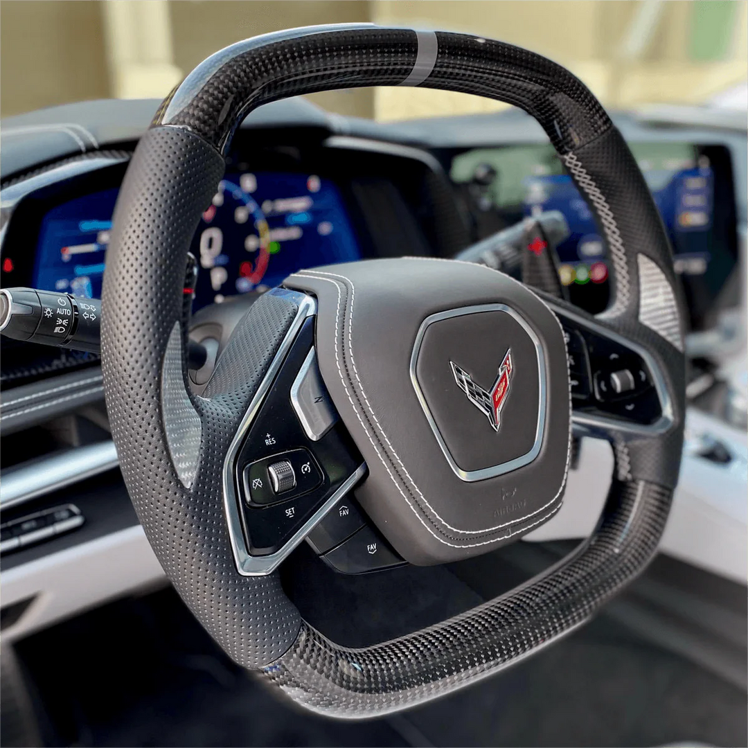 Corvette C8 Carbon Fiber Steering Wheel (Custom Order)