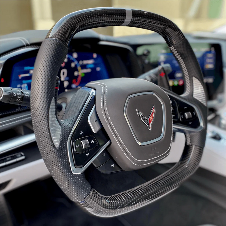 Corvette C8 Carbon Fiber Steering Wheel (Custom Order)