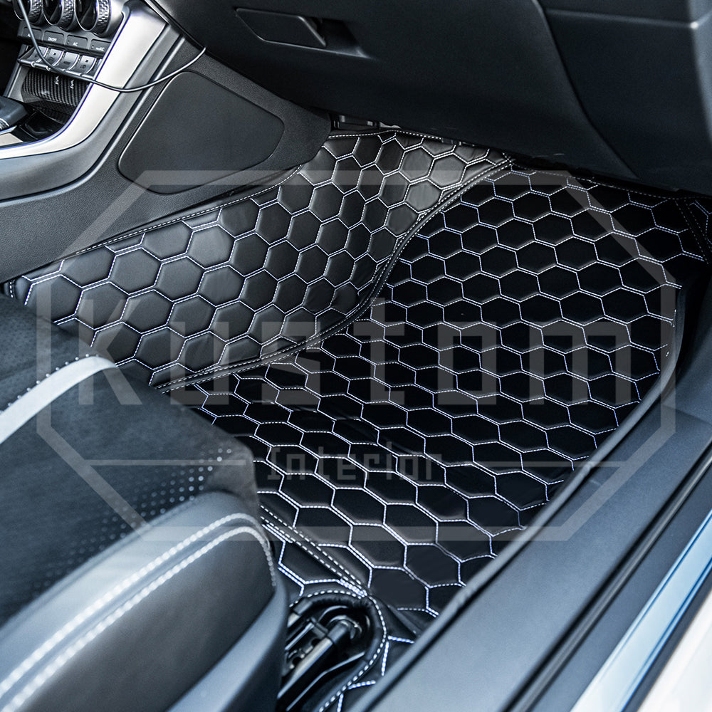 2022+ Toyota GR86 / Subaru BRZ Honeycomb Leather Floor Mat Liners