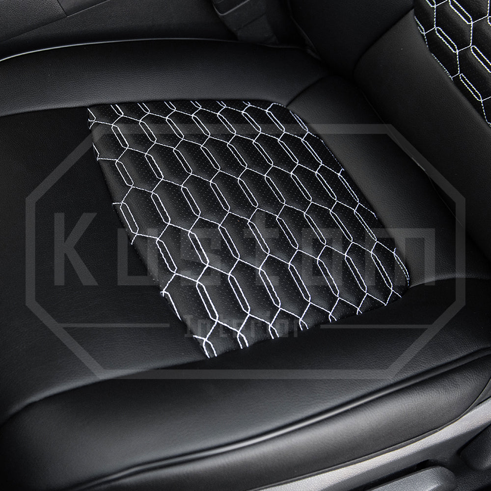 Custom Fit Black PU Leather Seat Covers For Toyota RAV4 (Full Set) – Front & Rear With Red Stitching