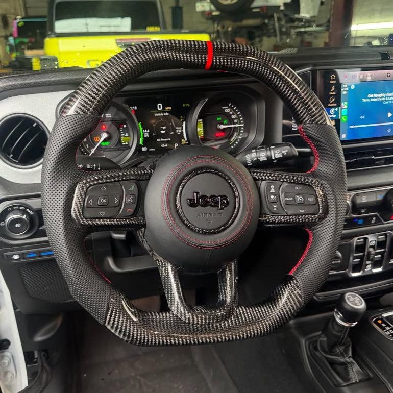 Jeep Wrangler Carbon Fiber Steering Wheel (Custom Order)