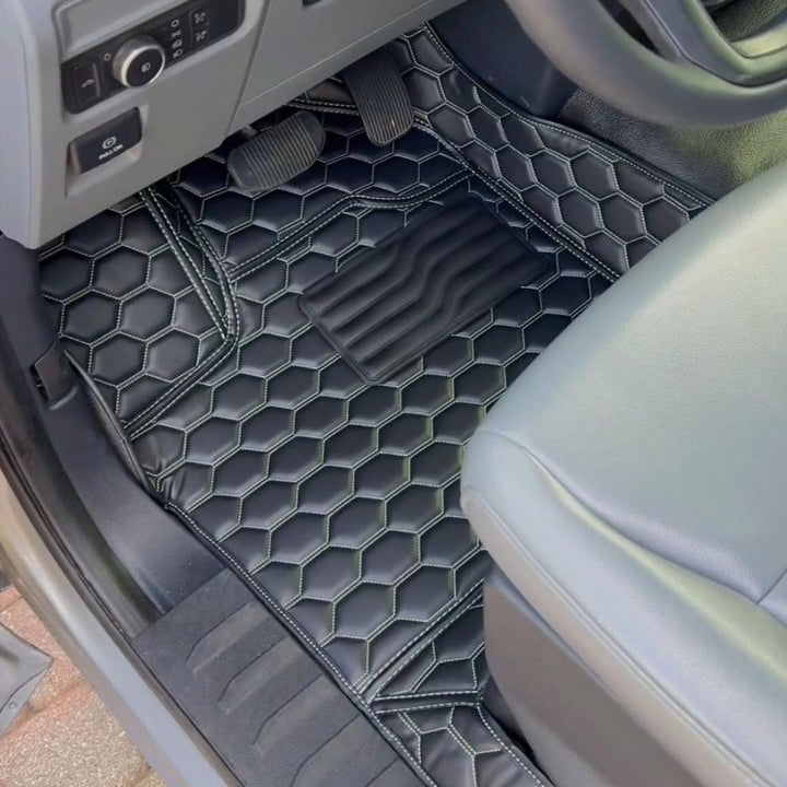 2015+ Ford F-150 Premium Honeycomb Leather Floor Mat Liners