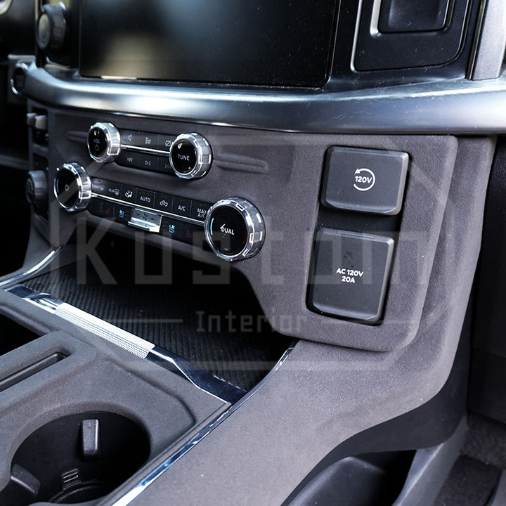 2021+ Ford F-150 Alcantara Console AC Vol Audio Button Panel