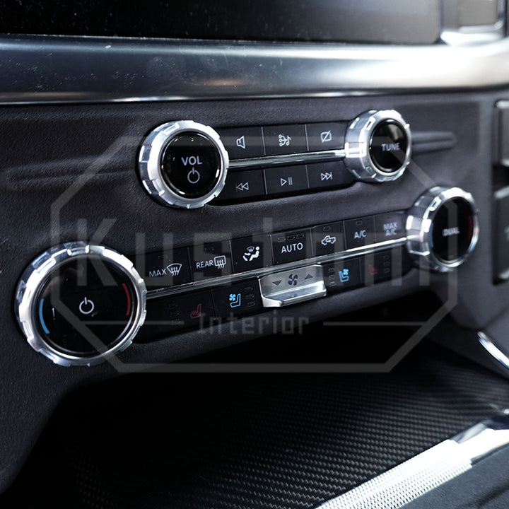 2021+ Ford F-150 Alcantara Console AC Vol Audio Button Panel