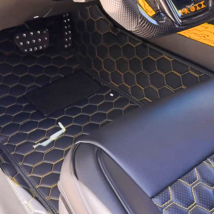 5th Gen Camaro Honeycomb Leather Floor Mat Liners