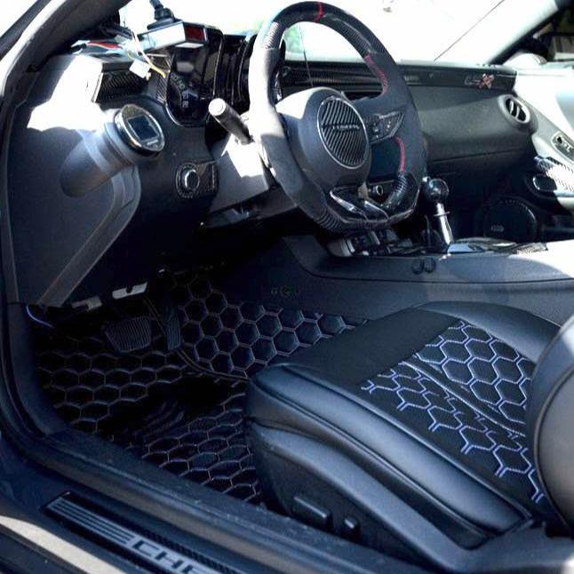 5th Gen Camaro Honeycomb Leather Floor Mat Liners