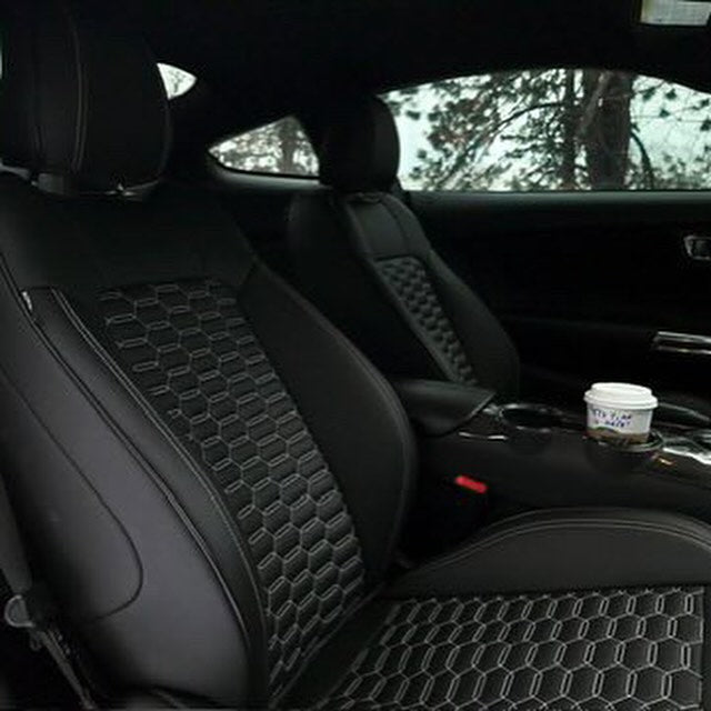 2015-23 Ford Mustang Coupe Double Hex Seat Covers (Custom Order)
