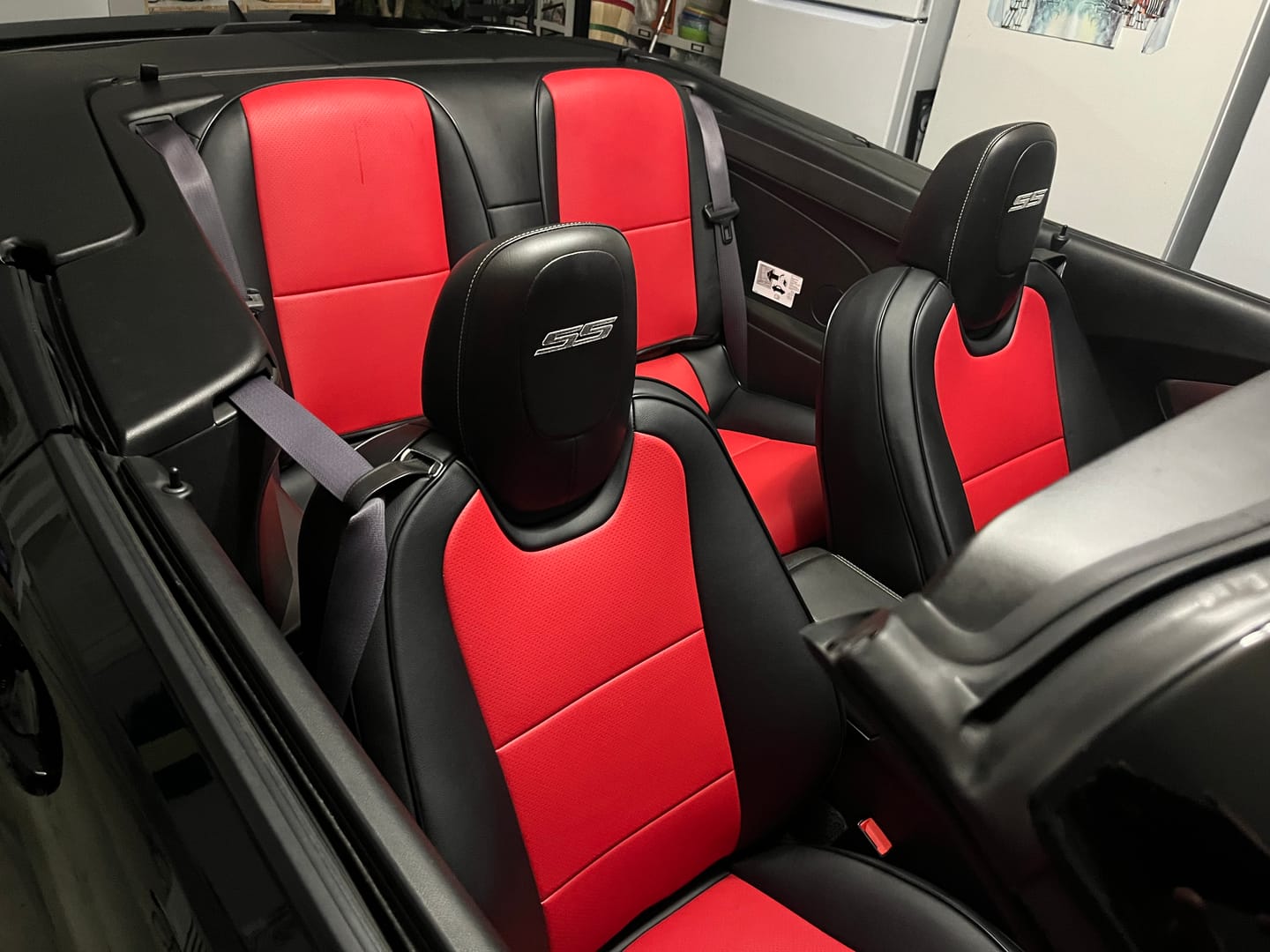 DESIGNCOVERS Semi-Custom Seat Covers For 2010-2015 Chevy Camaro - Black & Red (6-Piece)