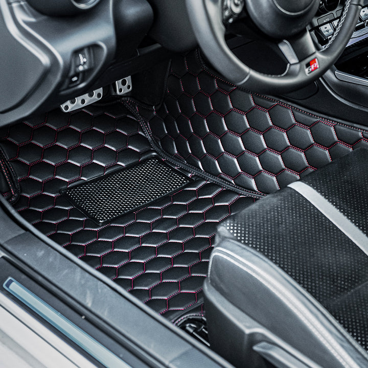 2022+ Toyota GR86 / Subaru BRZ Honeycomb Leather Floor Mat Liners