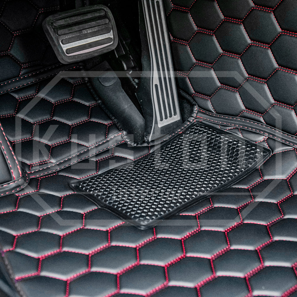 Corvette C8 Honeycomb Leather Floor Mat