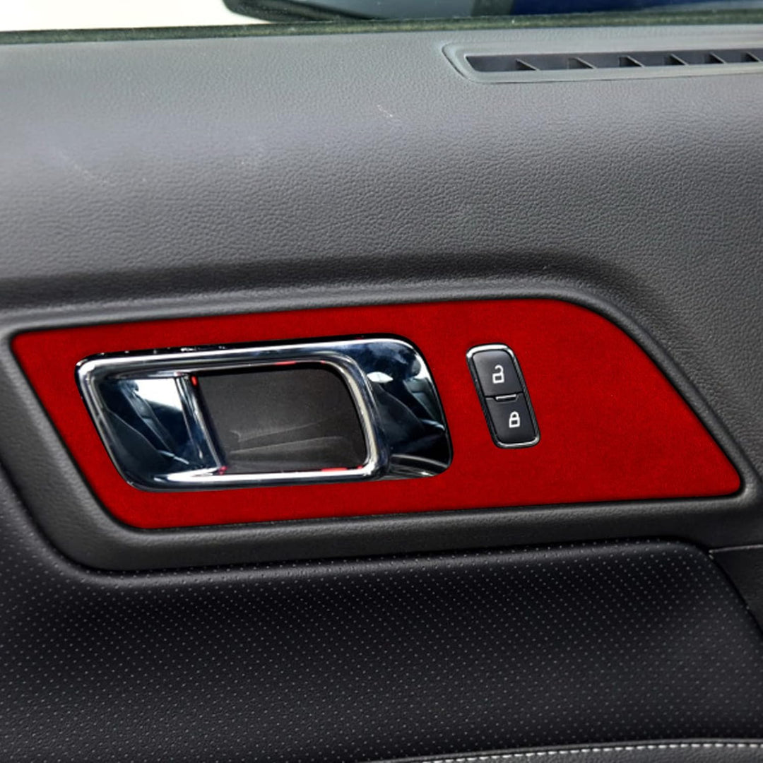 2024+ Ford Mustang Suede Leather Door Handle Lock Switch Trim