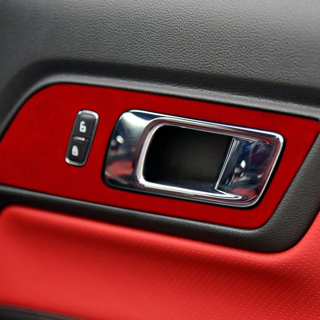 2024+ Ford Mustang Suede Leather Door Handle Lock Switch Trim