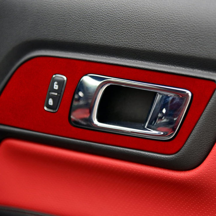 2024+ Ford Mustang Suede Leather Door Handle Lock Switch Trim